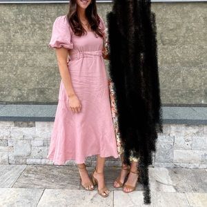 Astr the Label Angeles puff sleeve midi dress